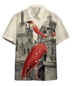 Gearhumans 3D Flamingo Vintage Custom Hawaii Shirt