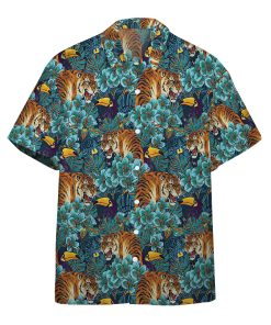 Gearhumans 3D Tiger And Peacock Tropical Custom Hawaii Shirt
