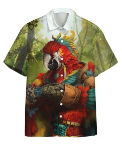 Gearhumans 3D Majestic Parrot Warrior Custom Hawaii Shirt