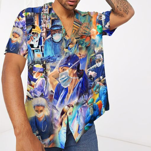 Gearhumans 3D Nurse Hawaii Shirt