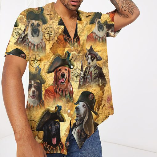 Gearhumans 3D Pirate Dogs Hawaii Shirt - Image 4