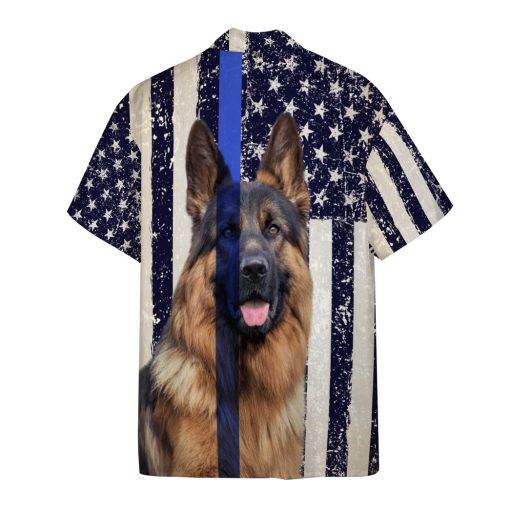 Gearhumans 3D American Police Dog Flag Hawaii Shirt - Image 2