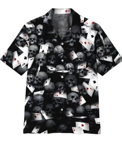 Gearhumans 3D Playing Card Skull Hawaii Shirt