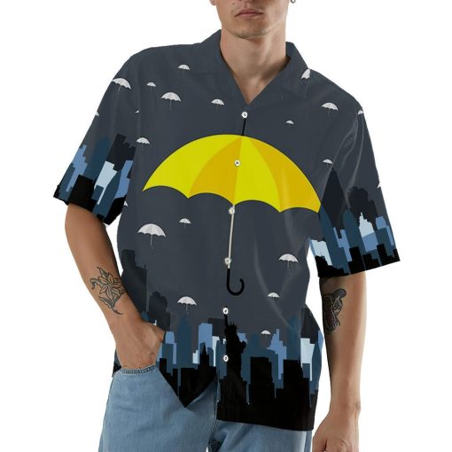 Gearhumans 3D Yellow Umbrella Hawaii Shirt