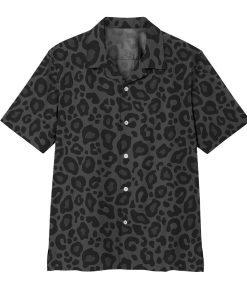 Gearhumans 3D Black Leopard Hawaii Shirt