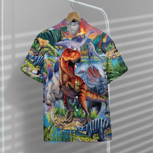 Gearhumans 3D Dinosaur Population Hawaii Shirt - Image 6