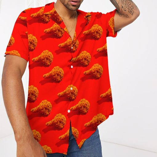 Gearhumans 3D Fried Chicken Hawaii Shirt - Image 3