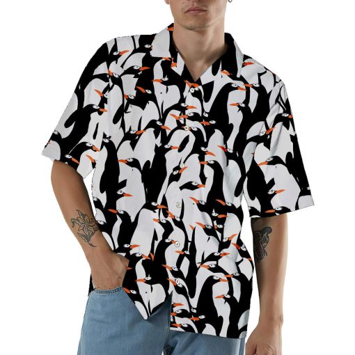 Gearhumans 3D Flying Penguins Hawaii Shirt - Image 4