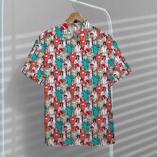Gearhumans 3D Nurse Hawaii Shirt