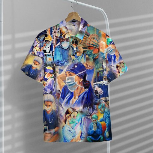Gearhumans 3D Nurse Hawaii Shirt