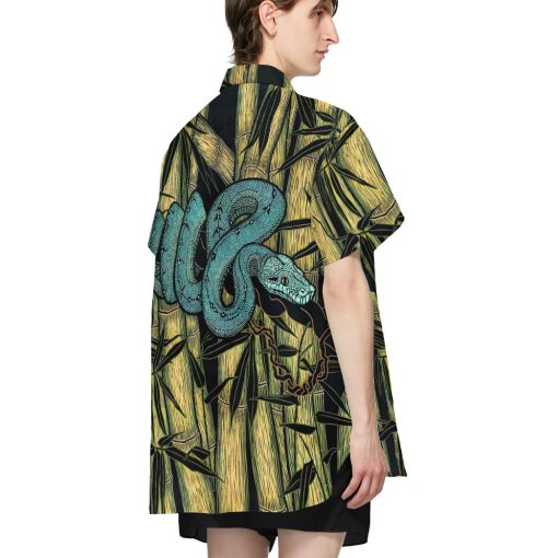 Gearhumans 3D Green Snake Hawaii Shirt - Image 4