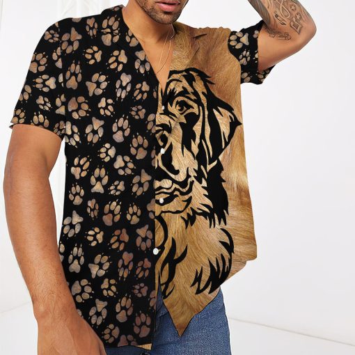 Gearhumans 3D Foot Print Dogs Hawaii Shirt - Image 4
