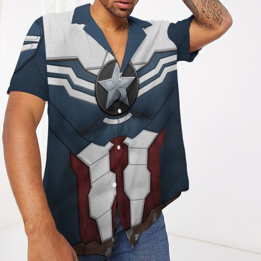 Gearhumans 3D Sam Wilson Captain America Custom Hawaii Shirt - Image 4