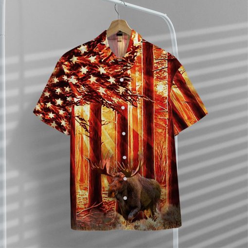 Gearhumans 3D Moose Hunting Hawaii Shirt - Image 7