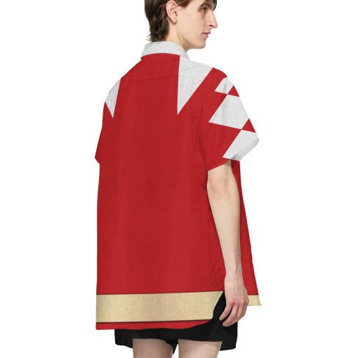 Gearhumans 3D Power Ranger Red Dino Thunder Hawaii Shirt