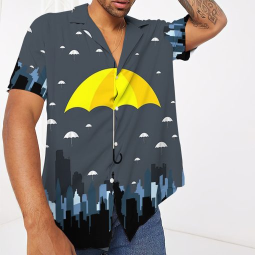 Gearhumans 3D Yellow Umbrella Hawaii Shirt