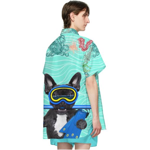 Gearhumans 3D Scuba Diving French Bull Dog Hawaii Shirt