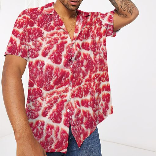 Gearhumans 3D Raw Meat Hawaii Shirt - Image 6