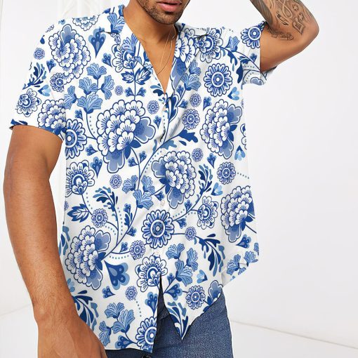 Gearhumans 3D Porcelain Pattern Hawaii Shirt - Image 4