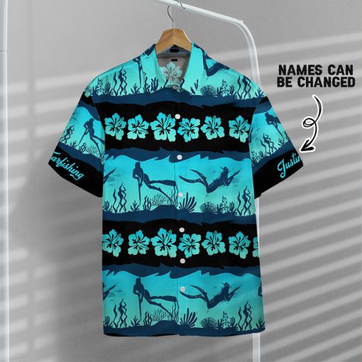 Gearhumans 3D Spearfishing Custom Name Hawaii Shirt