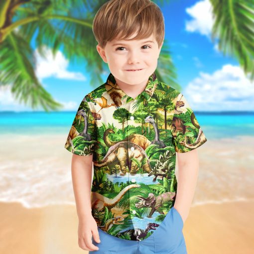 Gearhumans 3D Dinosaur Kid Hawaii Shirt - Image 5