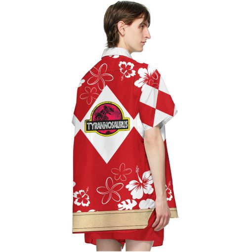 Gearhumans 3D Mighty Morphin Power Ranger Red Hawaii Shirt