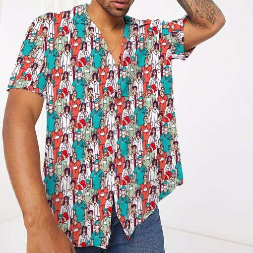 Gearhumans 3D Nurse Hawaii Shirt