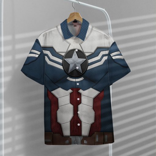 Gearhumans 3D Sam Wilson Captain America Custom Hawaii Shirt - Image 6