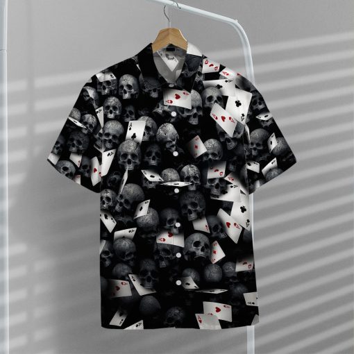 Gearhumans 3D Playing Card Skull Hawaii Shirt - Image 6