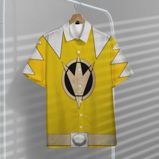 Gearhumans 3D Power Ranger Yellow Dino Thunder Hawaii Shirt