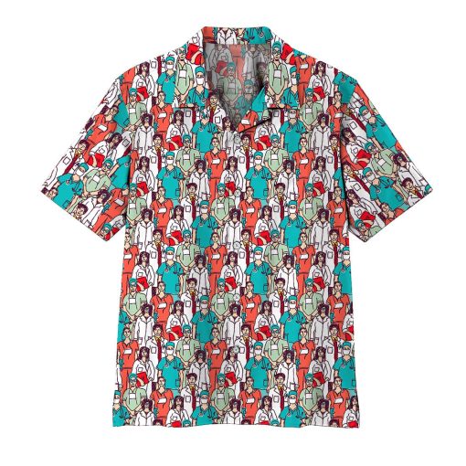 Gearhumans 3D Nurse Hawaii Shirt