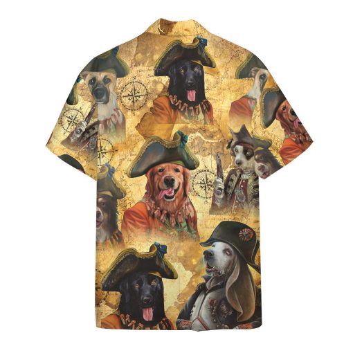 Gearhumans 3D Pirate Dogs Hawaii Shirt - Image 2