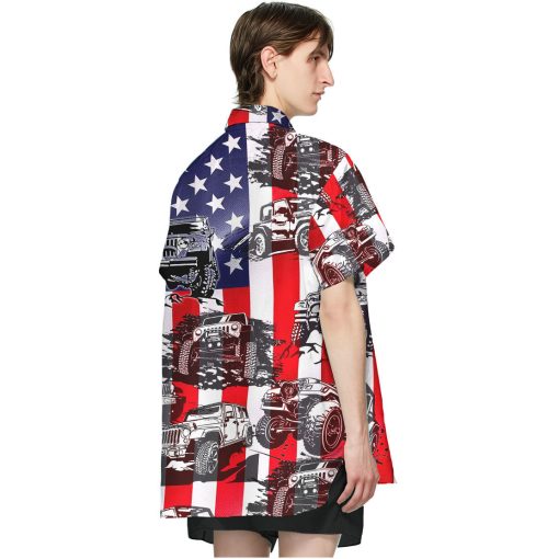 Gearhumans 3D Jeep American Flag Hawaii Shirt