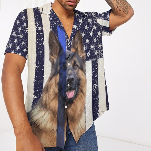 Gearhumans 3D American Police Dog Flag Hawaii Shirt - Image 3