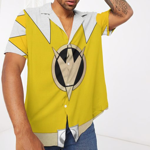 Gearhumans 3D Power Ranger Yellow Dino Thunder Hawaii Shirt