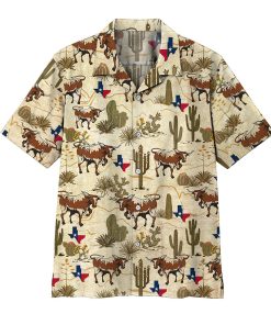 Gearhumans 3D Longhorn Texas Hawaii Shirt