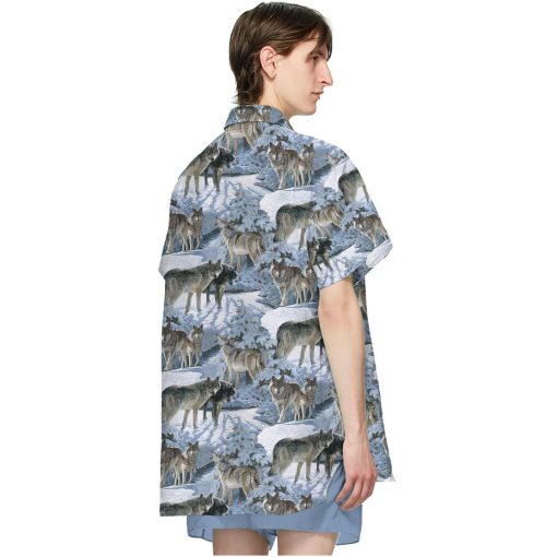 Gearhumans 3D Wolf Hawaii Shirt