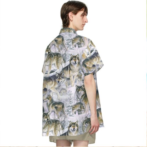 Gearhumans 3D Wolf Hawaii Shirt
