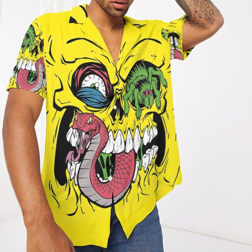 Gearhumans 3D Bone Head Custom Hawaii Shirt - Image 3