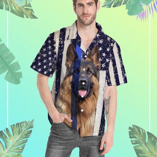 Gearhumans 3D American Police Dog Flag Hawaii Shirt - Image 6