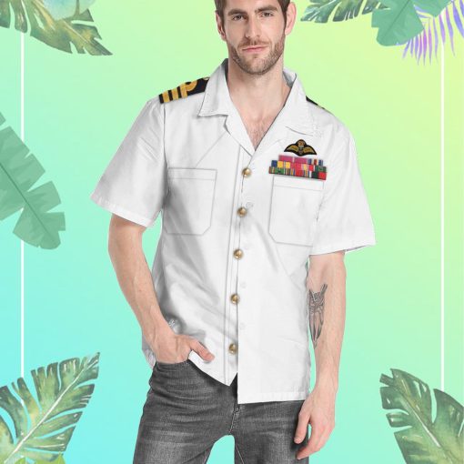 Gearhumans 3D Custom White Uniforms Of The Royal Navy Hawaii Shirt