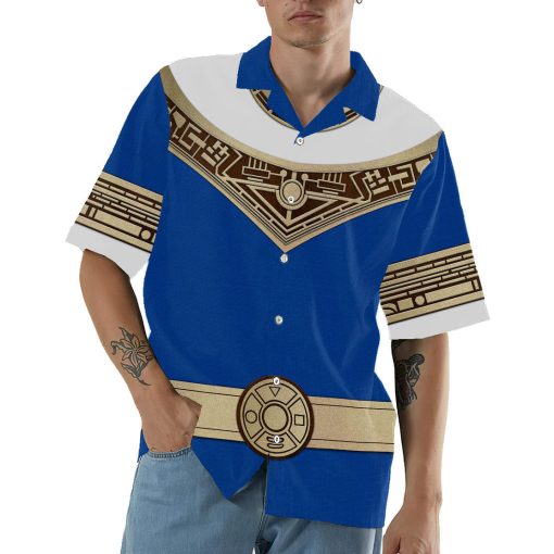 Gearhumans 3D Power Ranger Zeo Blue Hawaii Shirt - Image 3