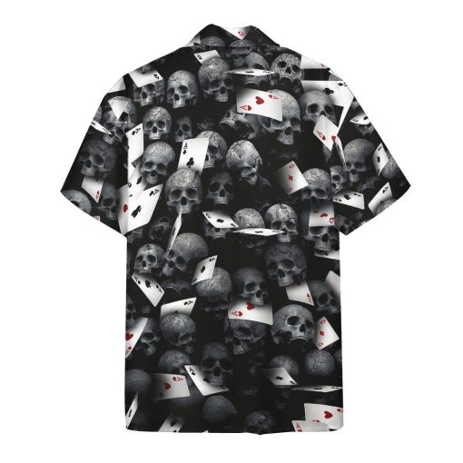 Gearhumans 3D Playing Card Skull Hawaii Shirt - Image 2