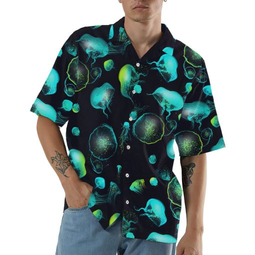 Gearhumans Glowing Jellyfish Hawaii Shirt - Image 3