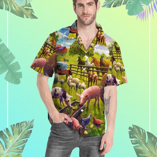 Gearhumans 3D Farm Animal Hawaii Shirt