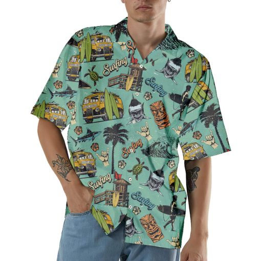Gearhumans 3D Surfing Time Hawaii Shirt