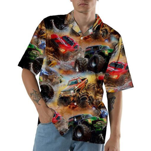 Gearhumans 3D Monster Truck Hawaii Shirt 3 Gearhumans 3D Monster Truck Hawaii Shirt - Image 3