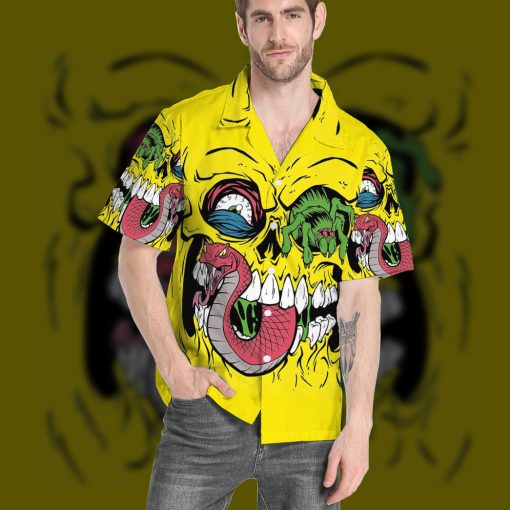 Gearhumans 3D Bone Head Custom Hawaii Shirt - Image 5