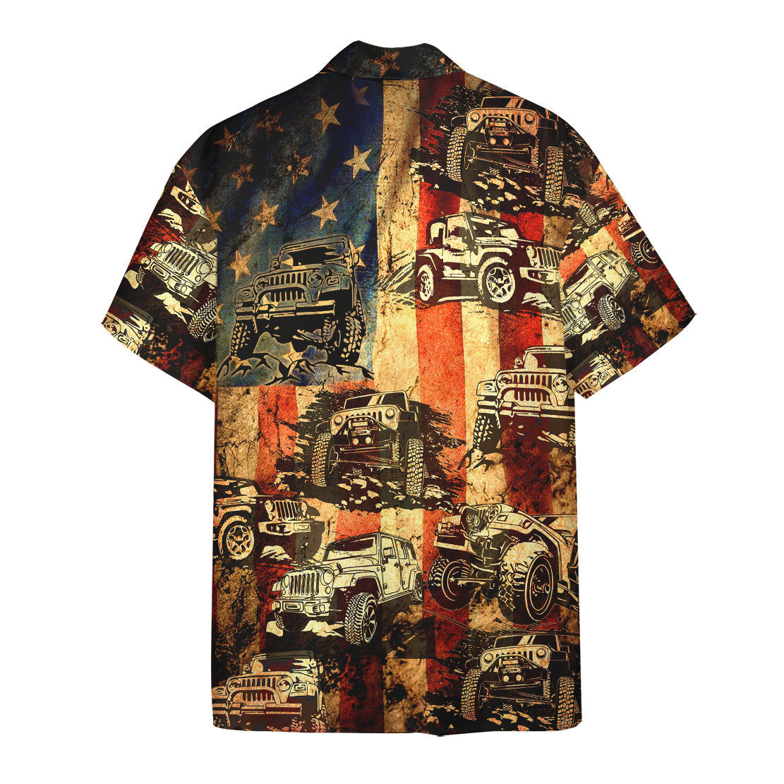 Gearhumans 3D Jeep American Flag Hawaii Shirt 2 Gearhumans 3D Jeep American Flag Hawaii Shirt - Image 2