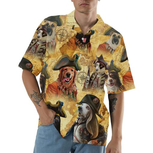 Gearhumans 3D Pirate Dogs Hawaii Shirt - Image 3